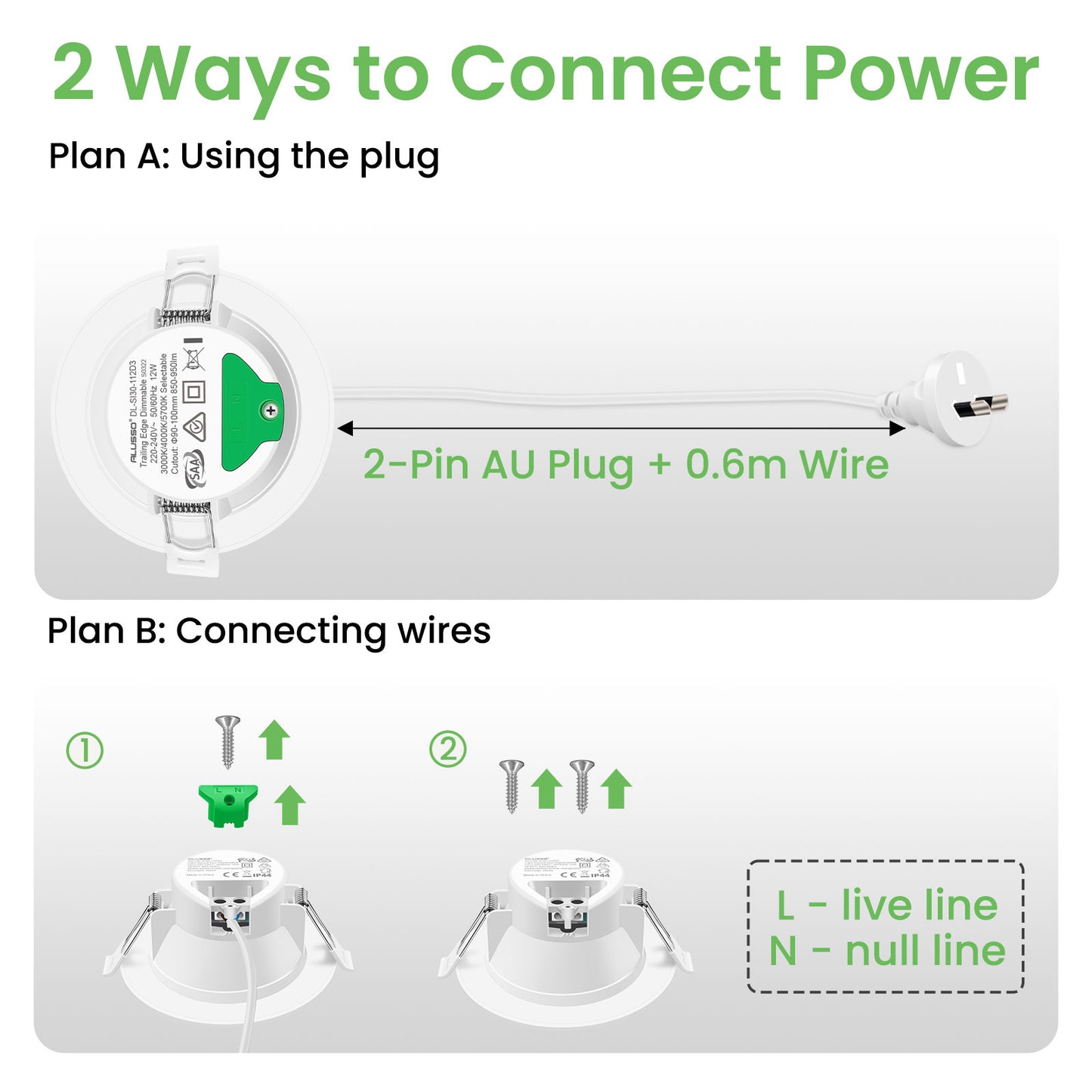 10W 12W 14W LED Downlights Tri-Color Changable Dimmable 70mm 90mm 120mm Cutout IP44, White Chrome Frame, 10 PACK