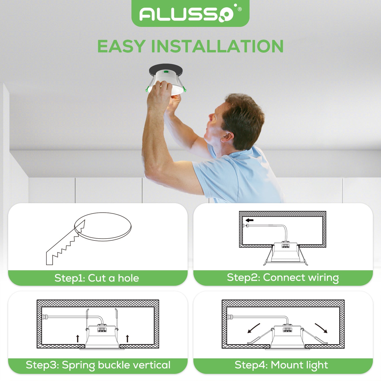 10X 10W 90-100mm Cutout LED Downlight 3CCT Dimmable Recessed Light with AU Plug