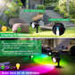 2 Pack RGB 19-LEDs Solar Landscape Spotlights Outdoor Wall Night Light IP65