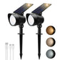 2 Pack LED Solar Landscape Spotlights 3CCT+DIM 54-LEDs Outdoor Wall Night Light IP65