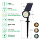 2 Pack 3CCT+DIM 54-LEDs Solar Landscape Spotlights Outdoor Wall Night Light IP65