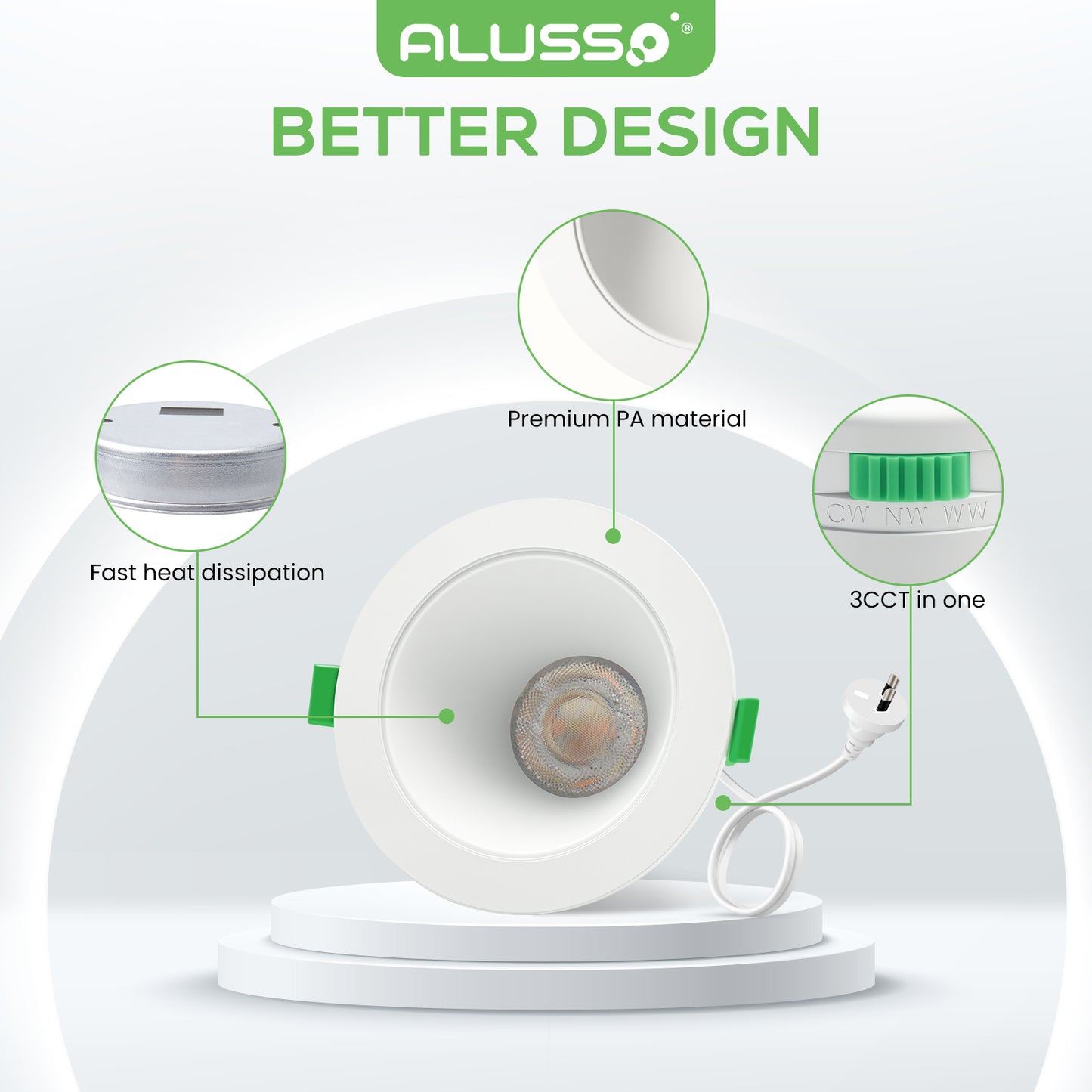 10X 10W 90-100mm Cutout LED Downlight 3CCT Dimmable Recessed Light with AU Plug