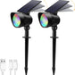 2 Pack RGB 19-LEDs Solar Landscape Spotlights Outdoor Wall Night Light IP65