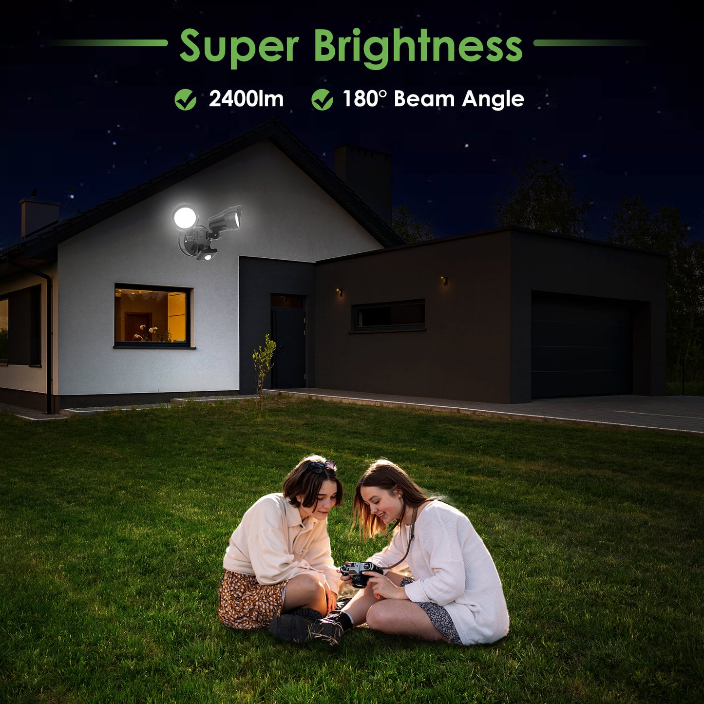 25W LED Outdoor Security Light with Motion Sensor 3CCT IP54 Waterproof Black