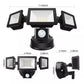 2400lm 3 Heads LED Security Outdoor Lights 30W Black IP65 Flood Lamp