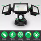 2400lm 3 Heads LED Security Outdoor Lights 30W Black IP65 Flood Lamp