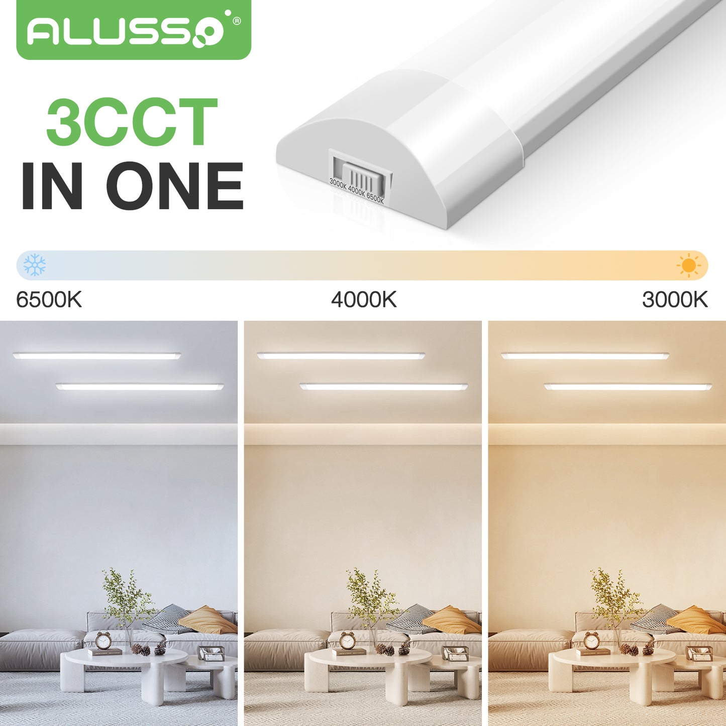 10PACK 120cm 4FT LED Batten Tube Light Tri-Color Slim Linear Fluro Fluorescent