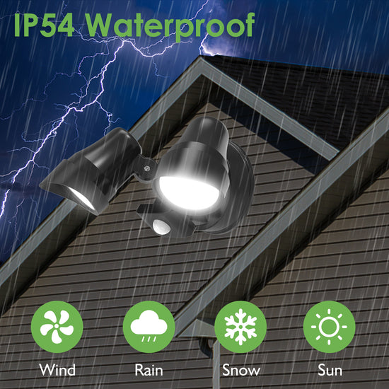 View of 25W LED Outdoor Security Light with Motion Sensor 3CCT IP54 Waterproof ...