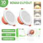 90mm LED Downlight Kit 10W Dimmable Tri Color Daylight with AU Plug IP44