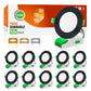 Flat / Concave 10W LED Downlight 3CCT Dimmable, Cutout 70-80mm, White & Black & Nickel Face, 10 Pack