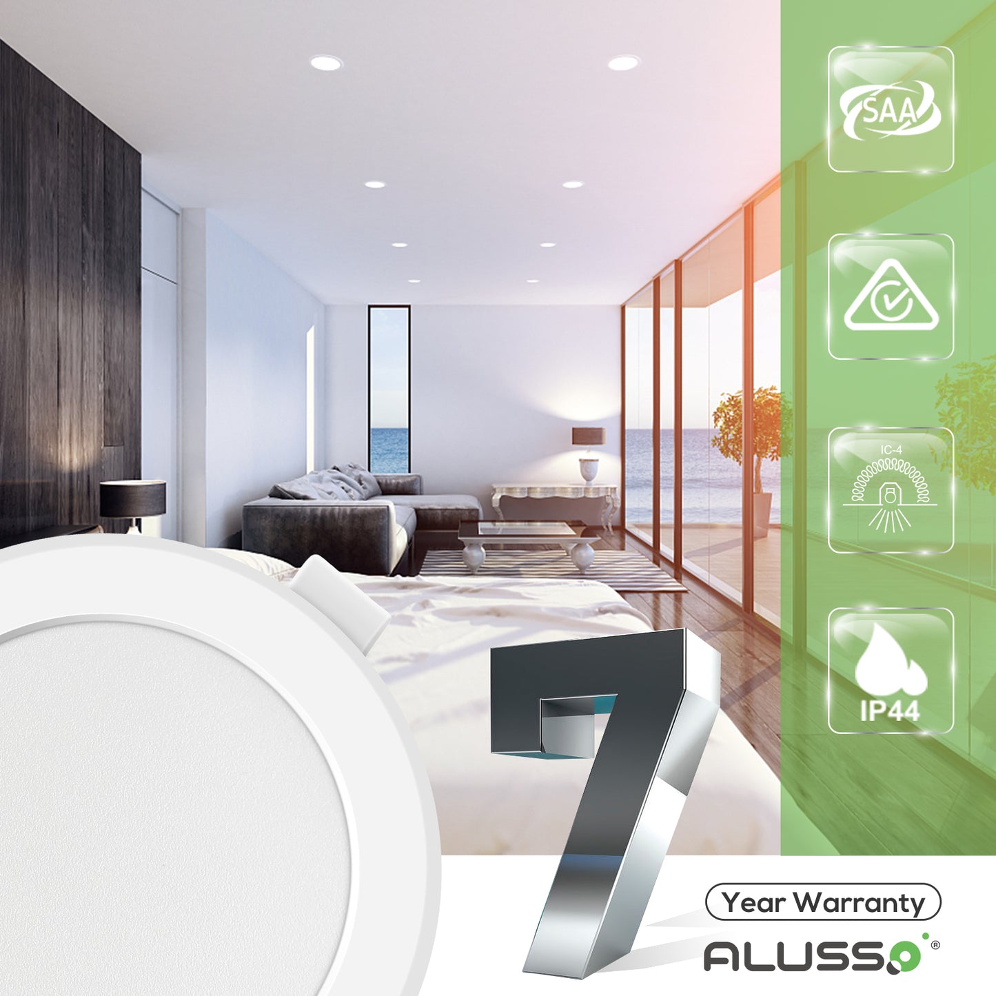 10 Pack 10W/12W/13W LED Recessed Downlight 3CCT Dimmable 90mm IP44 White Nickel Frame