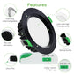Black 12W LED Downlight 3CCT Dimmable, Cutout 90-100mm, Recessed Face, 10 Pack
