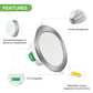 10W LED Recessed Downlight 3CCT Dimmable 90mm IP44 Satin Chrome 10 Pack