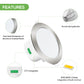 12W 13W LED Recessed Downlight 3CCT Dimmable 90mm IP44 Satin Chrome 10 Pack